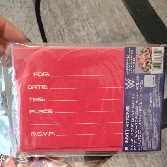 WWE Time to Party Invitations - Red and Blue - Picture 2 of 6